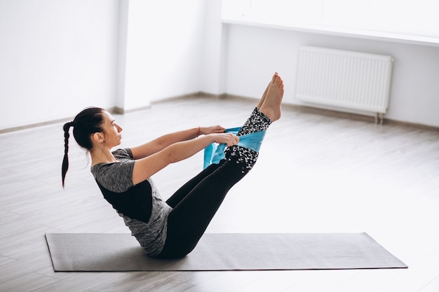 Woman yoga isolated