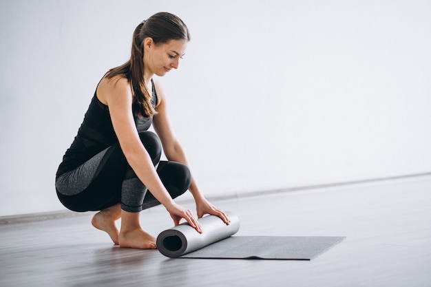 Woman yoga isolated