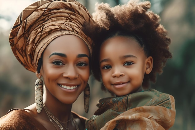 A woman and a young girl pose for a photo.