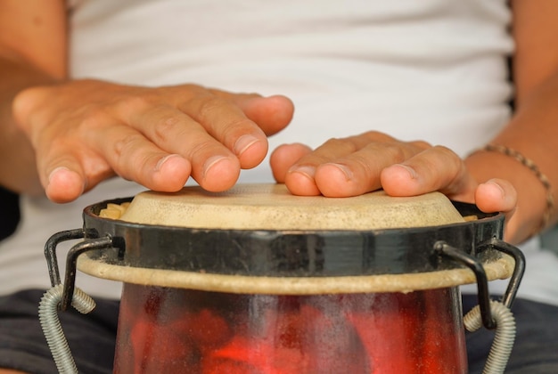 Woman39s hands playing the african drum music therapy with\
percussion workshop