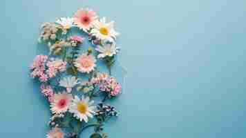 Photo woman39s head cutout with flowers on blue background mental health awareness concept concept mentalhealthawareness headcutout flowersonbluebackground conceptualphotography