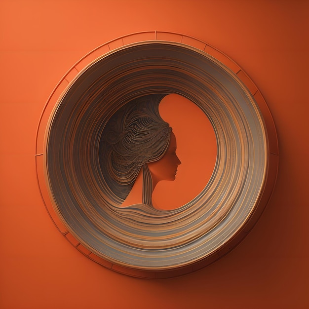 a womans face in a round frame generative ai