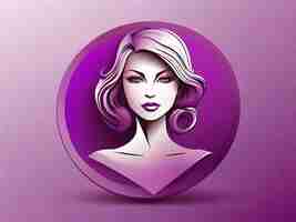 Photo a womans face with a pink background and a purple circle