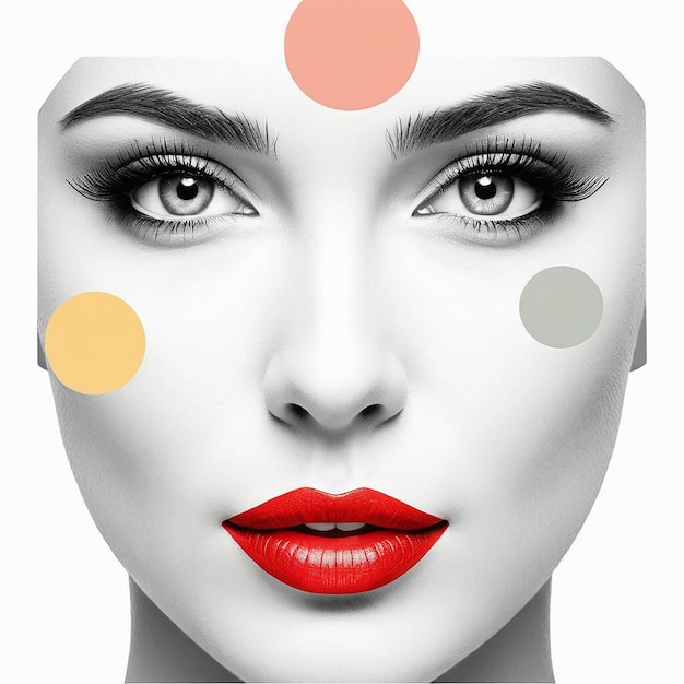 Photo womans face with polka dots