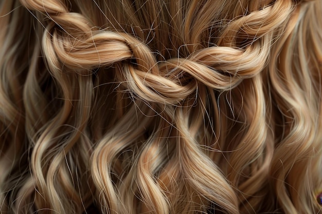 Photo a womans hair is braided with gold and silver beads