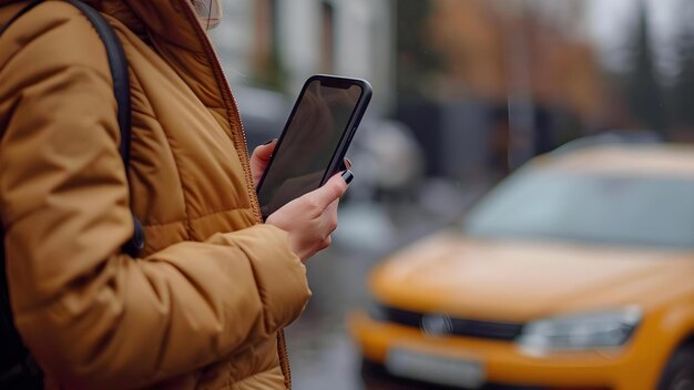 Foto womans hand holding phone calling mechanic for broken car assistance concept car troubles phone call mechanical assistance broken down woman39s hand