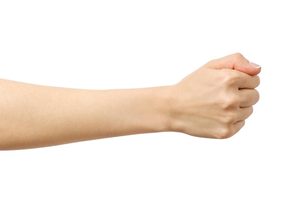 Womans hand with incorrect fist gesture