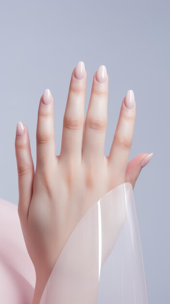 Womans Hand With Pink Manicure