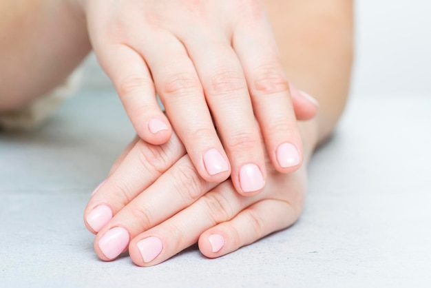 Womans hands with beautiful manicure wellgroomed female hands