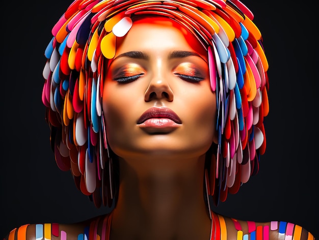 Foto modello di progettazione brochure sulla salute mentale della testa di una donna