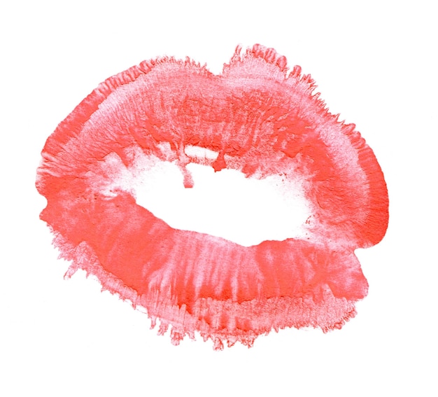 Photo womans kiss stamp on a white background
