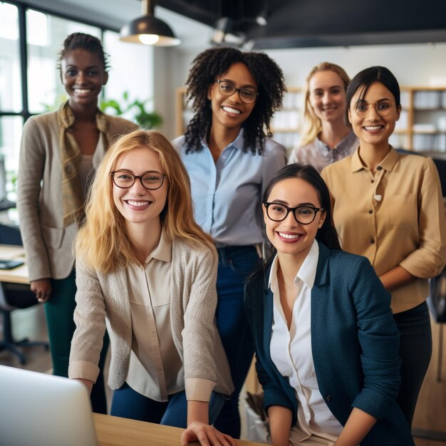 Photo womans working in an office