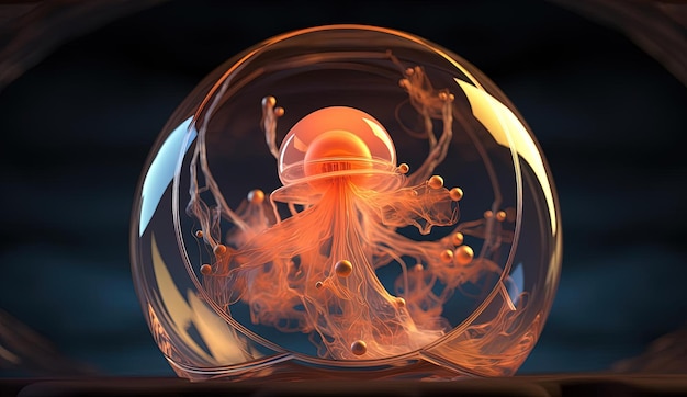 the womb is located inside of a glass in the style of realistic fantasy artwork