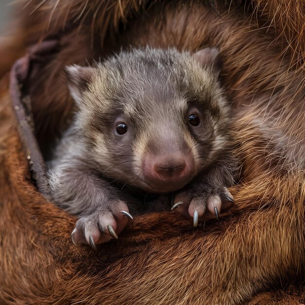 Photo wombat baby