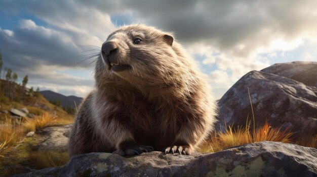 Photo wombat high quality background