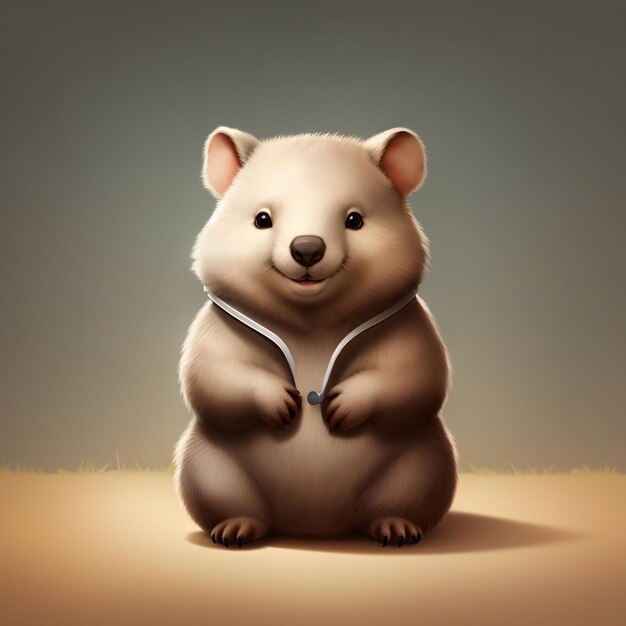 Photo wombat illustration ai generative