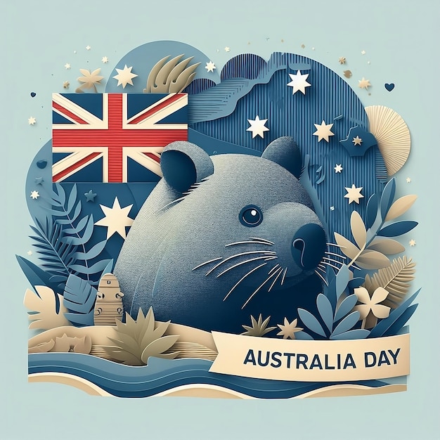 Фото Фон в стиле wombat для дня австралии 26 января для рекламы в социальных сетях