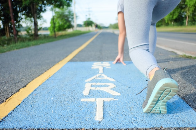 Women are starting to run in the park.