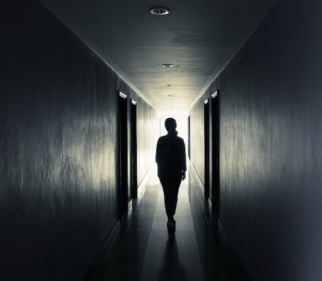 Women are walking alone in the dark