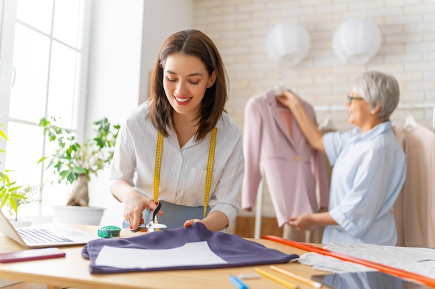 Women are working at workshop