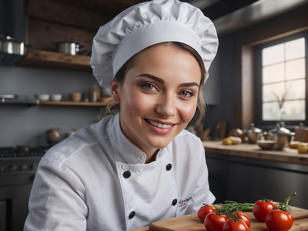 Foto donne chef che cucinano