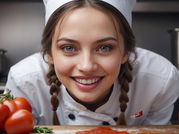 Foto donne chef che cucinano