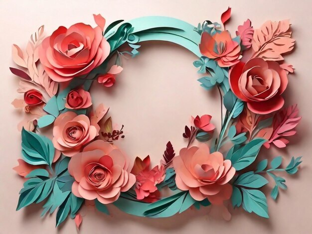 women day floral decorations in paper art