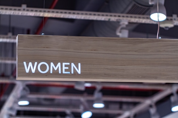 Women department sign