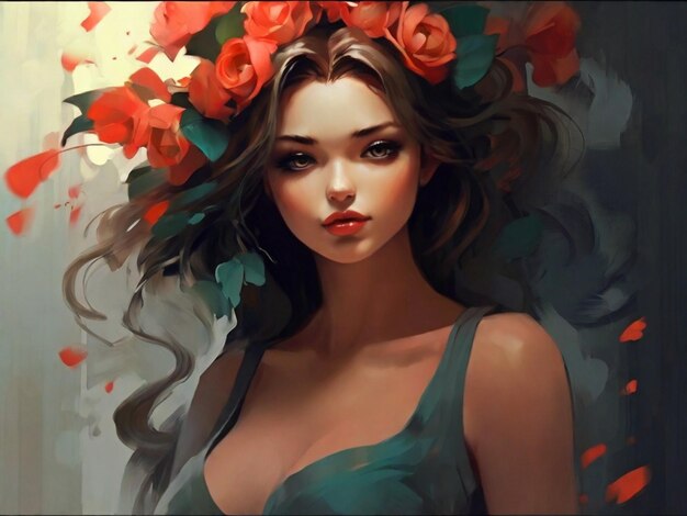 Women digital painting art wallpaper