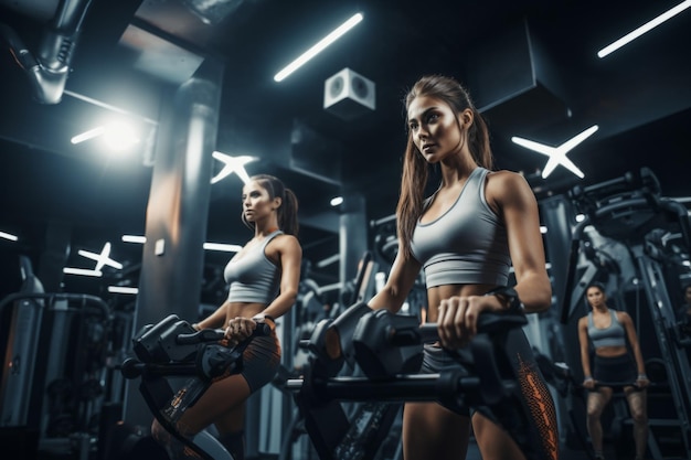 Women exercising together in a gym