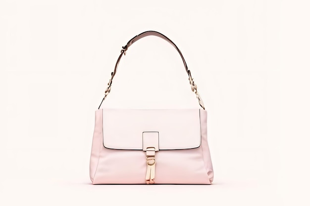 Women fashion bag on pink pastel color ai generative