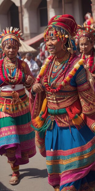 women at the festa de la raza in mexico