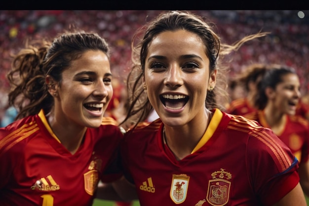 Women Football Players Showcasing The Shared Emotions Among Players