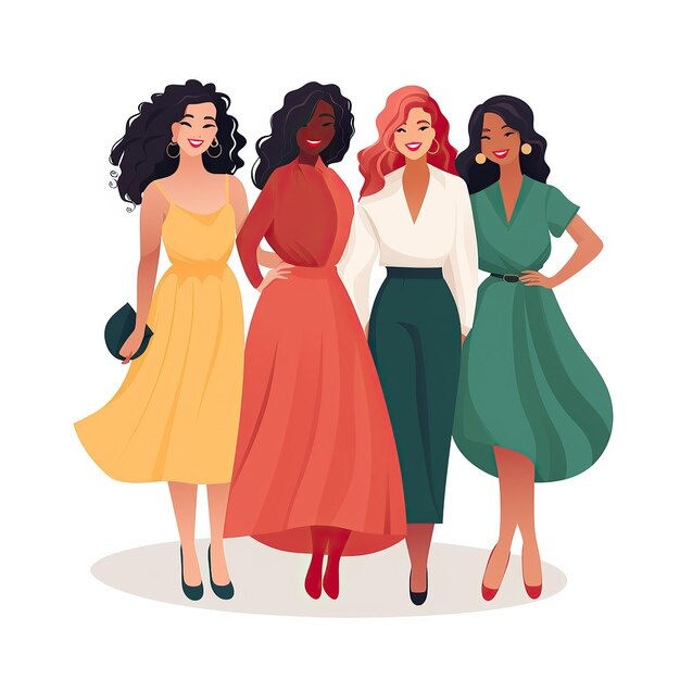 Photo women friendship vector illustration in a flat style