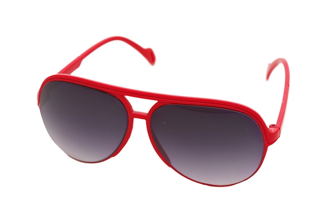 Photo women glamorous red sunglasses isolated on white