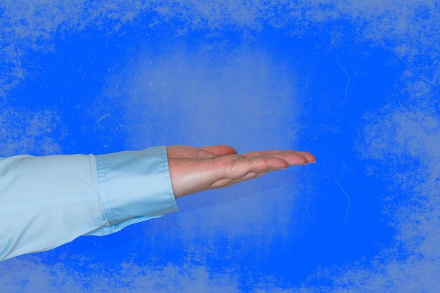 Photo women hand shows a gesture as a sign language