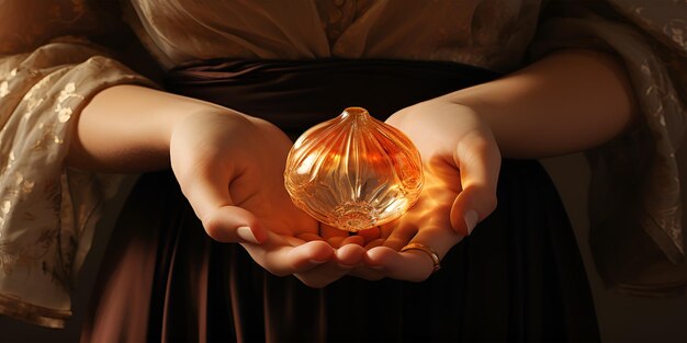 women holding a magic crystal ball