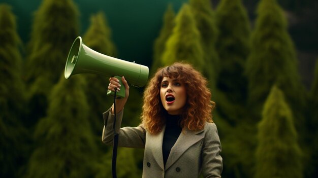 Photo women holding a megaphone