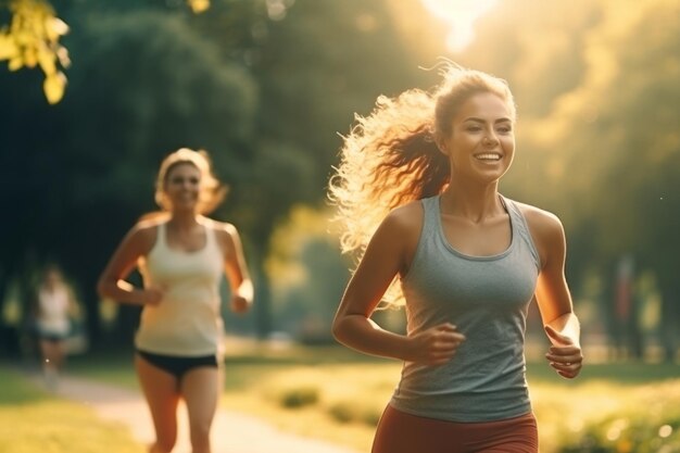 women jogging in the parkcardio generative ai