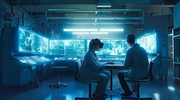 A women in a lab looking at equipment