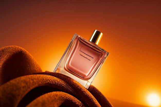 Women perfume glass bottle advertisement 3d rendering c4d mockup display glass bottle hd closeup