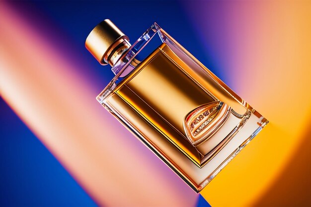 Women perfume glass bottle advertising promotional mockup product packaging rendering closeup