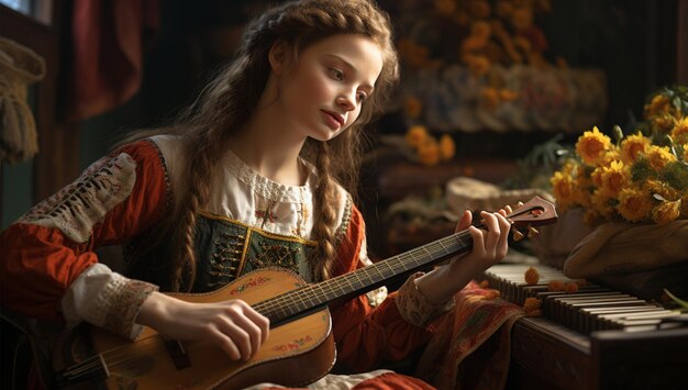 women playing guiter