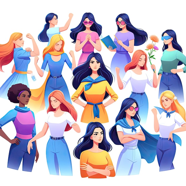 women powerful empowerment character background