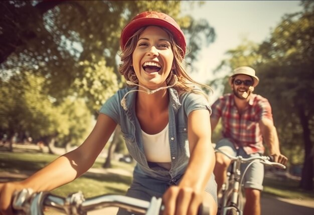 Foto donne in bicicletta