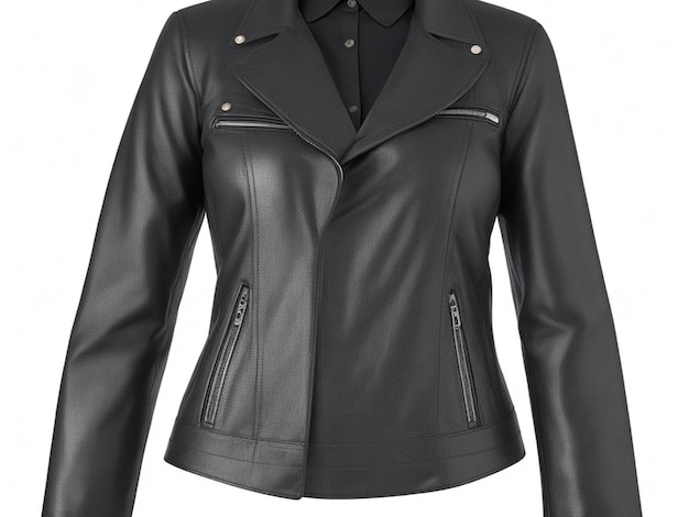 Фото Женская классическая черная куртка изолирована на белом фоне