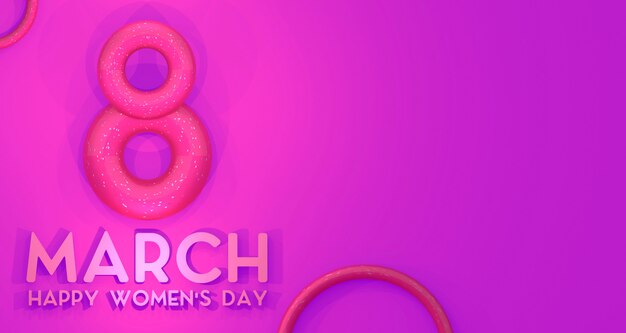 Women's Day Banner Achtergrond. 3D-weergave.