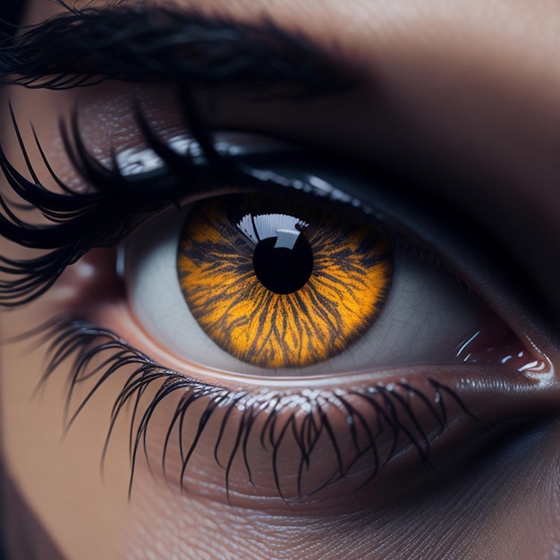 Женский глаз крупным планом Макроснимок женского глаза Generative AI