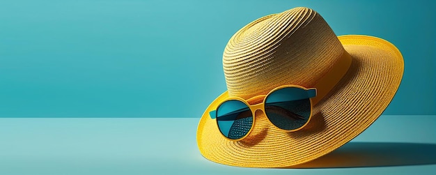 Women's hat . sunglasses isolated background. cartoon close-up illustration. generative ai