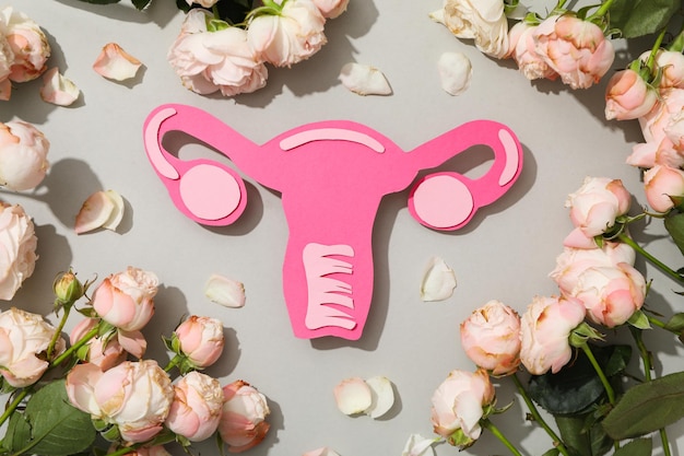 Women's health and women's healthcare concept with uterus